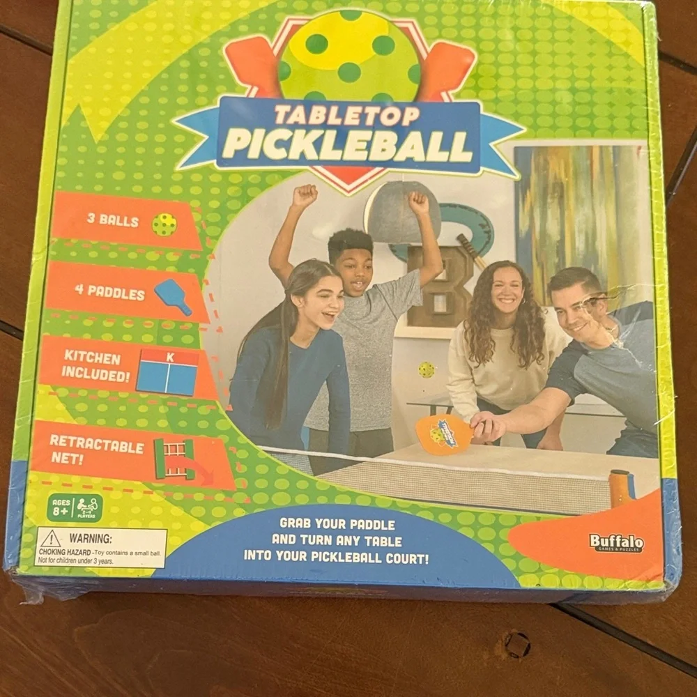Buffalo David Bitton Tabletop Pickleball Set - Blue and Yellow